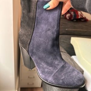 Brand New Rag & Bone Newbury Navy and Black Suede Boots